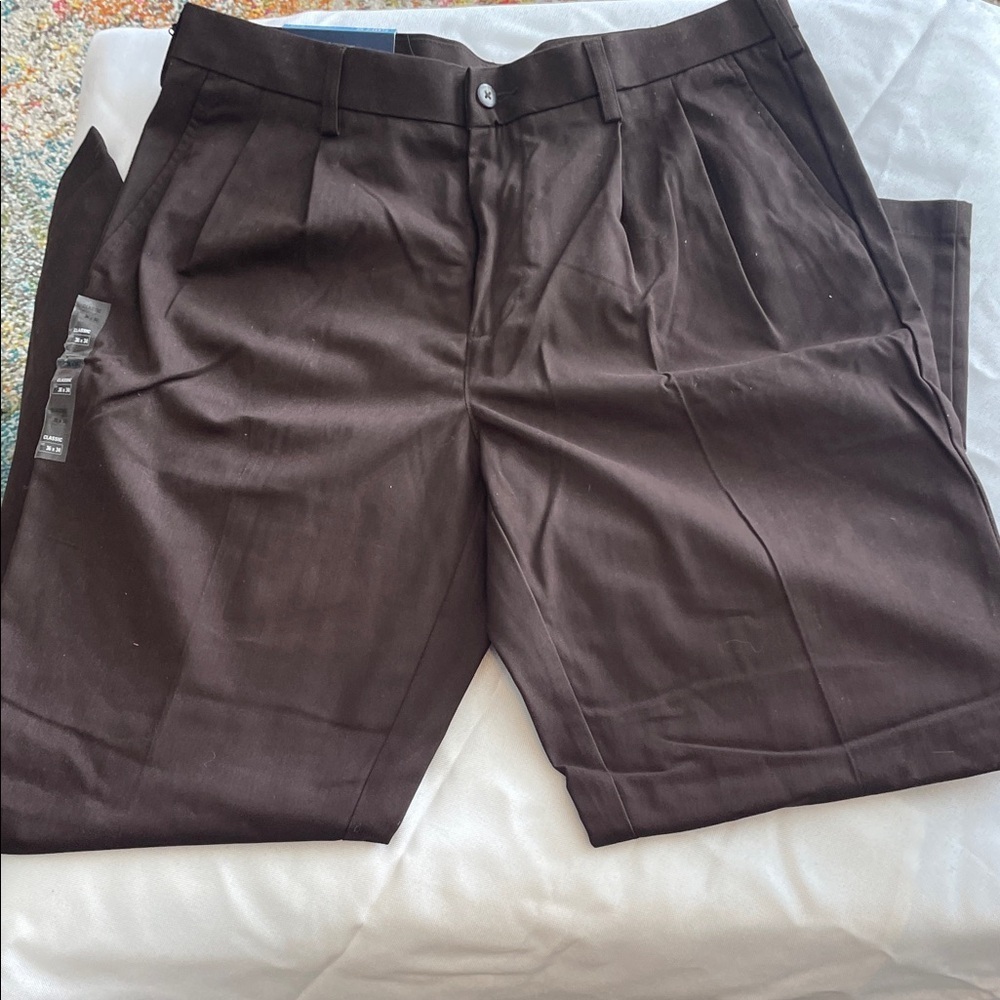 Men's Brown Pleated trousers by Croft and barrow 36x34
